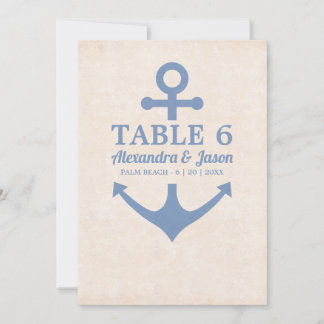Invitación Boda náutico por números de la tabla marina