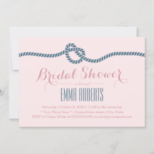 Invitación Boda náutico Rubor & Dusty Blue Bridal Shower