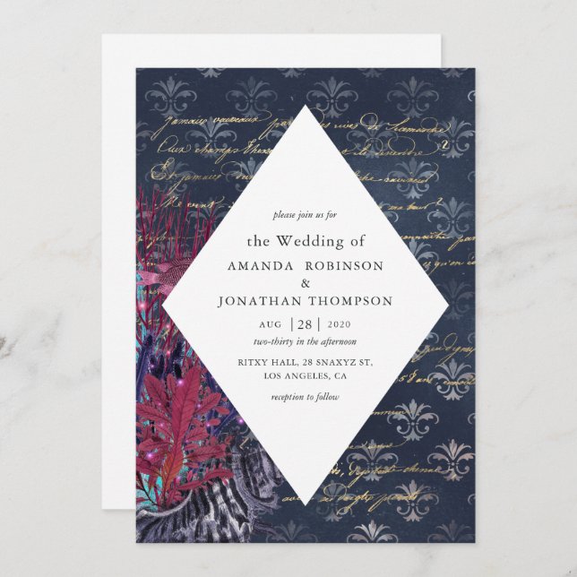 Invitación Boda Náutico Vintage (Anverso / Reverso)