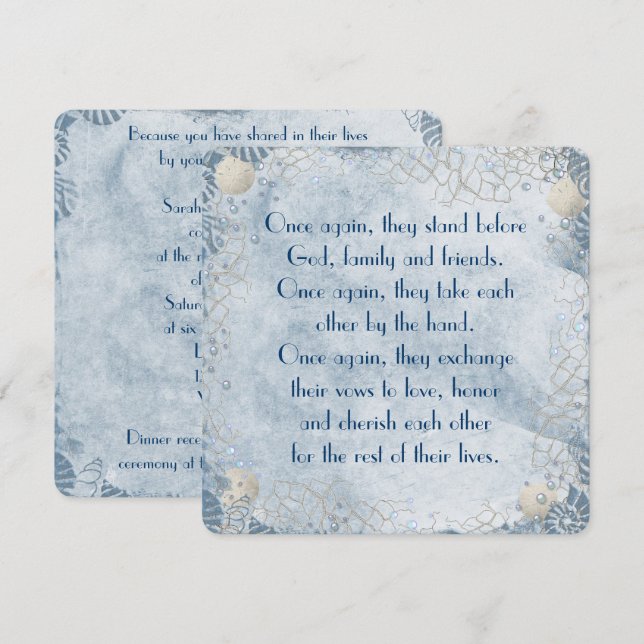 Invitación Boda náutico Vow Renovación (Anverso / Reverso)