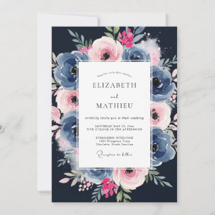 Invitación Boda Naval Rosa Pintoresca