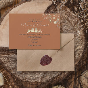 Invitación Boda Navy Blue y Terracotta