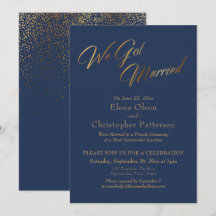 Boda Navy & Gold Nos Casamos Confeti Recepción