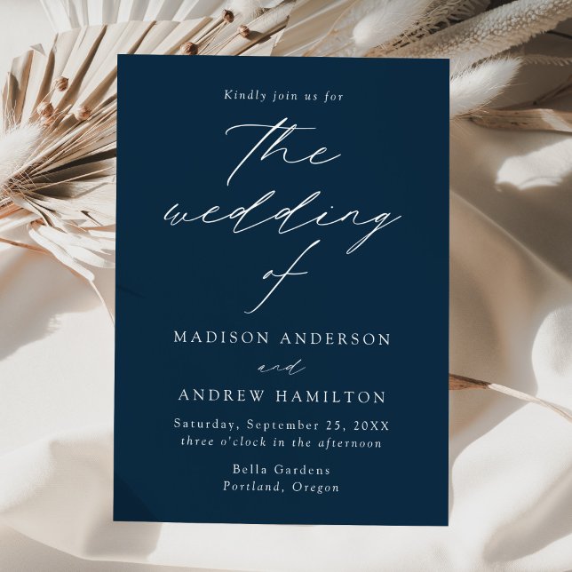 Invitación Boda Navy Modern Elegance (Subido por el creador)