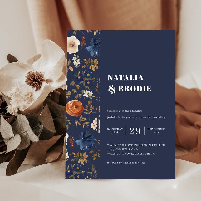 Invitación Boda Navy Terracotta Boho (Subido por el creador)