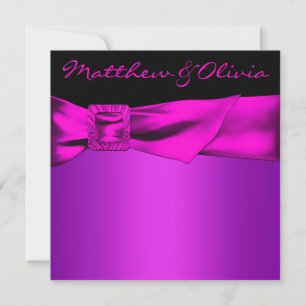 Invitación Boda Negra de Rosa Caliente