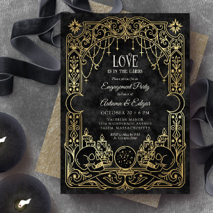 Invitación Boda Negra Gótica de Halloween del Tarot