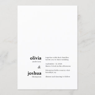 Invitación Boda negra minimalista moderna simple de la