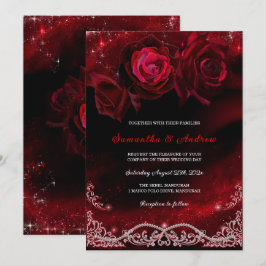 Invitación Boda Negra Roja y Blanca