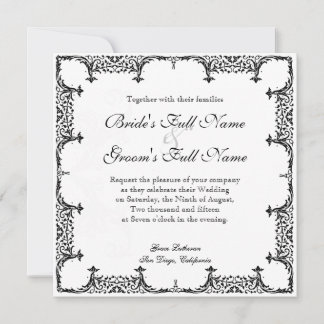 Invitación Boda negra y blanca de Lis Damask