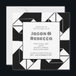 Invitación Boda negrita Art Decó Vintage Black Tile<br><div class="desc">Elegante Art Decó Vintage Black Tile Invitación a la boda</div>
