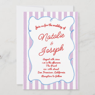 Invitación Boda negrita pintada con colores retro