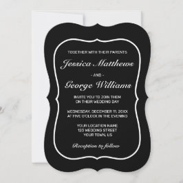 Invitación Boda negro blanco Minimalista moderno