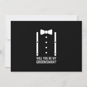 Invitación Boda negro Bow Tie Groomsman Propuesta