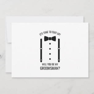 Invitación Boda negro Bow Tie Groomsman Propuesta