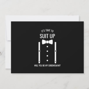 Invitación Boda negro Bow Tie Groomsman Propuesta