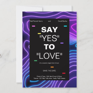 Invitación Boda negro digital LGBTQ personalizado