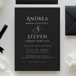 Invitación Boda negro elegante