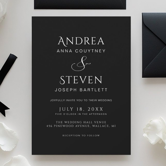 Invitación Boda negro elegante (Subido por el creador)