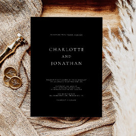 Invitación Boda negro elegante y moderno
