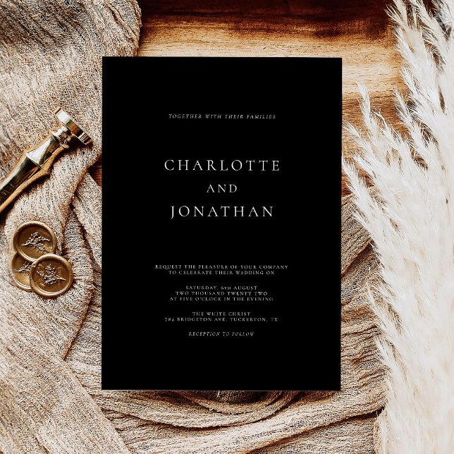 Invitación Boda negro elegante y moderno (Subido por el creador)