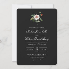 Invitación Boda negro floral