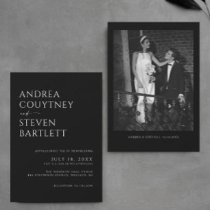 Invitación Boda negro fotográfico de clase