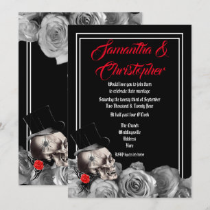Invitación boda negro gótico o motociclista