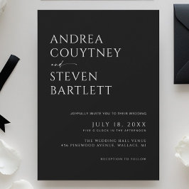 Invitación Boda negro minimalista