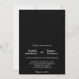 Invitación Boda negro Minimalista clásico moderno