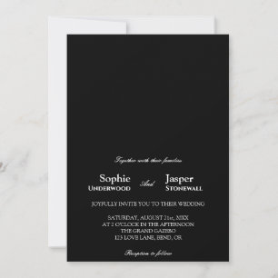 Invitación Boda negro Minimalista clásico moderno