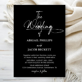 Invitación Boda negro Minimalista de estilo