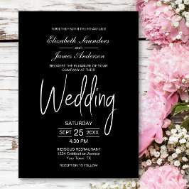 Invitación Boda negro Minimalista moderno
