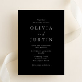 Invitación Boda negro Minimalista moderno