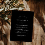 Invitación Boda negro Minimalista moderno<br><div class="desc">Más invitaciones de bodas de Bonito en la Pequeña Tienda Bayleigh!</div>