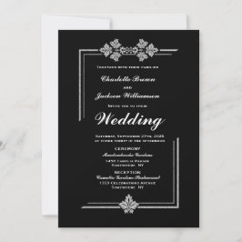 Invitación Boda negro moderno