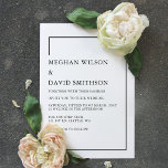 Invitación Boda negro moderno minimalista y elegante<br><div class="desc">Elegante minimalista minimalista moderno invitaciones a la boda negra</div>