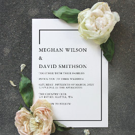 Invitación Boda negro moderno minimalista y elegante