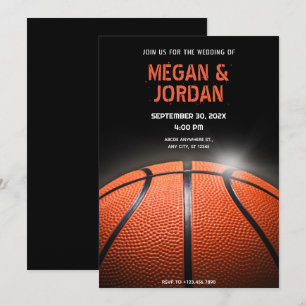 Invitación Boda negro oscuro de baloncesto