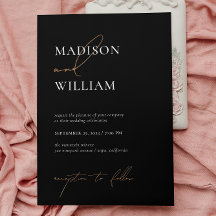 Boda negro simple Minimalista moderno