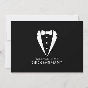 Invitación Boda negro Tuxedo Suit Groomsman Propuesta