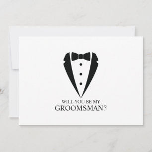 Invitación Boda negro Tuxedo Suit Groomsman Propuesta
