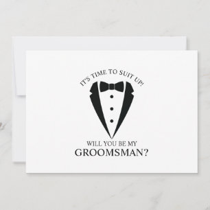 Invitación Boda negro Tuxedo Suit Groomsman Propuesta