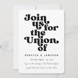Invitación Boda negro y blanco de Retro Union