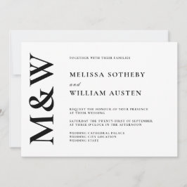 Invitación Boda negro y blanco negrita moderno