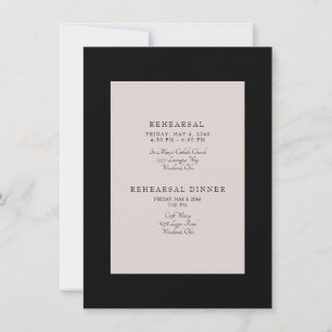 Invitación Boda negro y champán elegante ensayo Invi