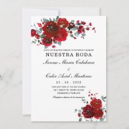 Invitación Boda Negro y Rojo is already in Spanish. Therefore