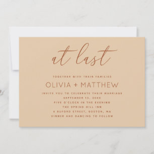 Invitación Boda Neutral Arena Caliente de Durazno Código QR