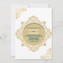 Invitación Boda Neutral Beige de la Vintage con Floral Elegan