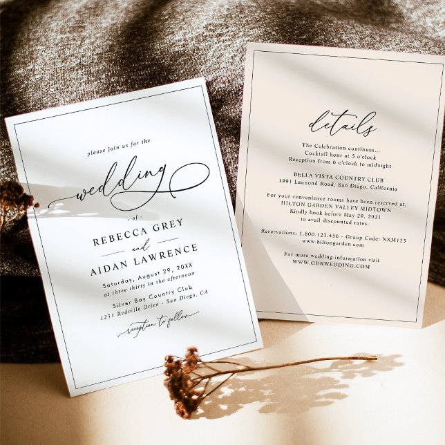 Invitación Boda Neutral Beige Moderno De Boho (Subido por el creador)